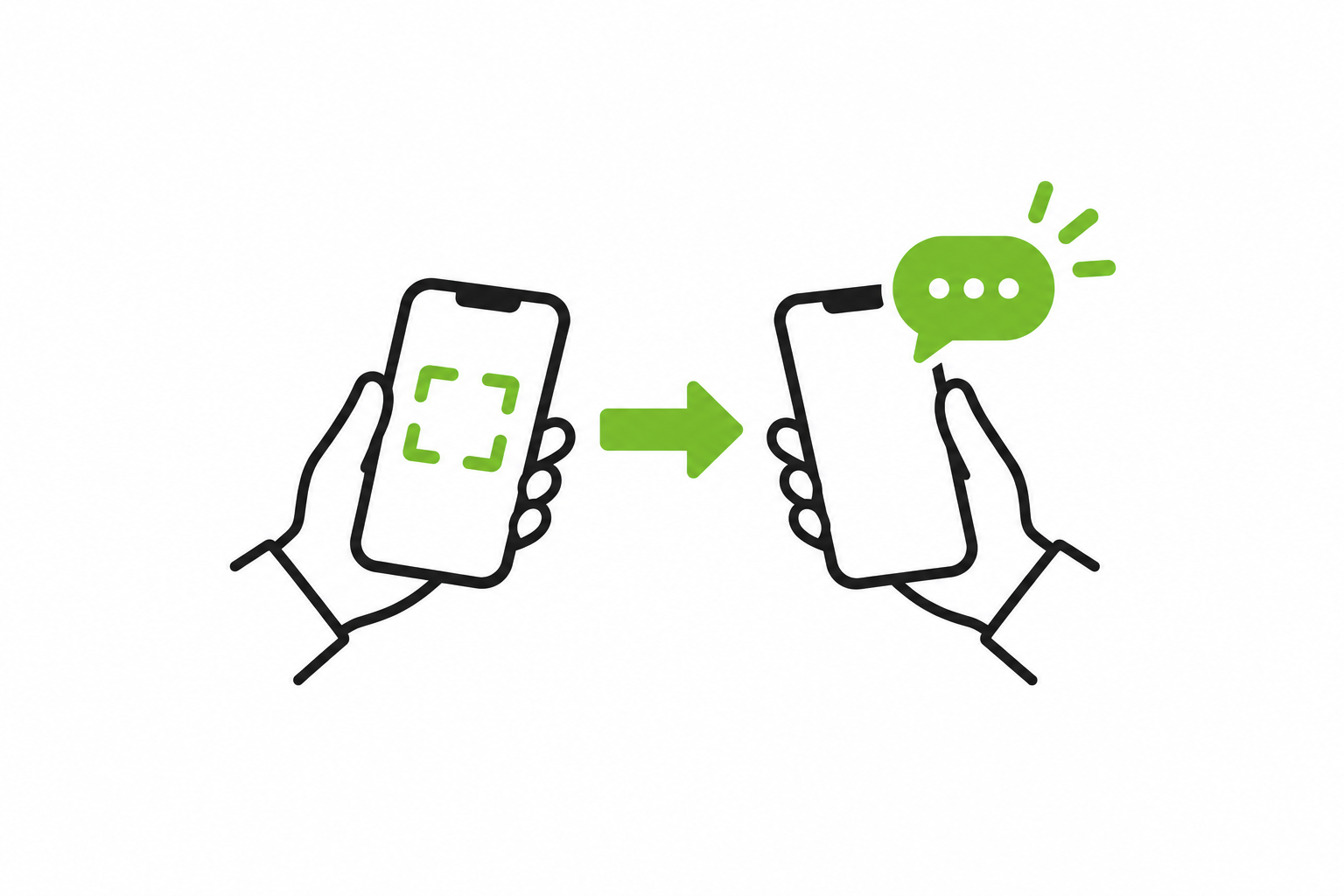 アンケートのリンクを共有する手順を示す、スマートフォンと矢印のツートンアイコン